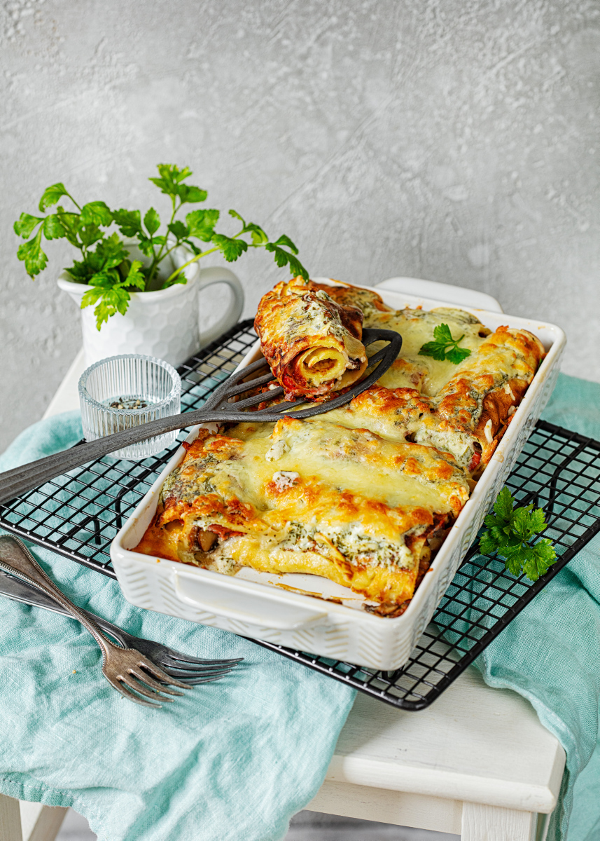 Rezept für Lachspfannkuchen al Forno