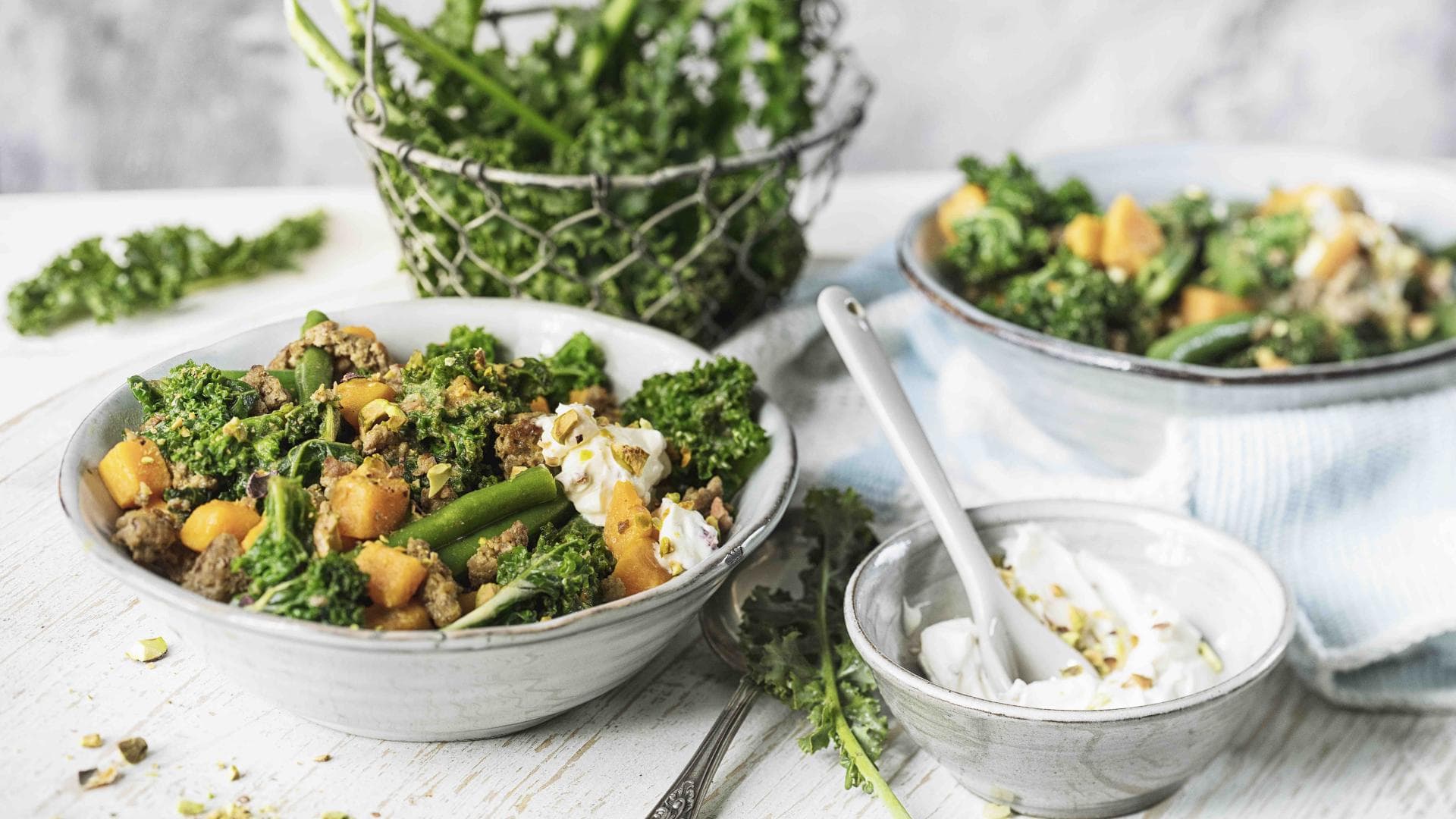 Grünkohl-Süßkartoffel-Curry mit Hackfleisch