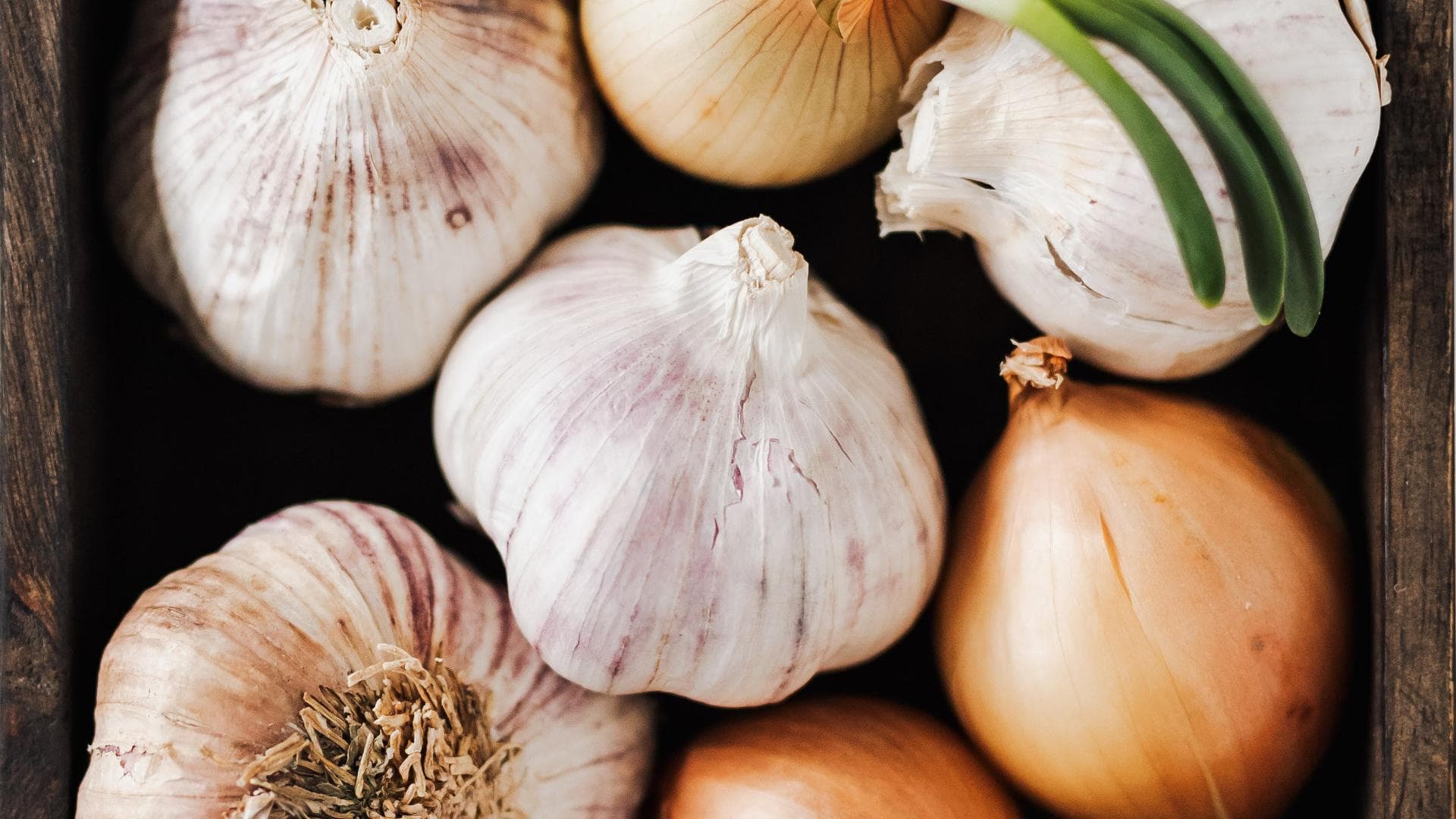 Zwiebeln und Knoblauch