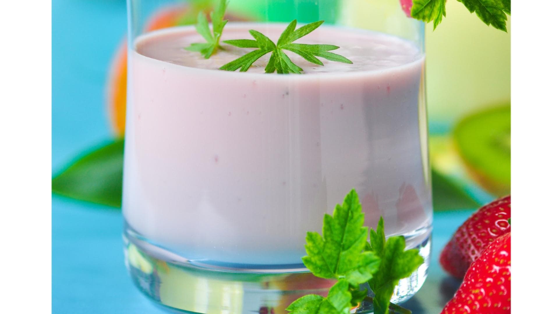 Trinkjoghurt mit Erdbeeren