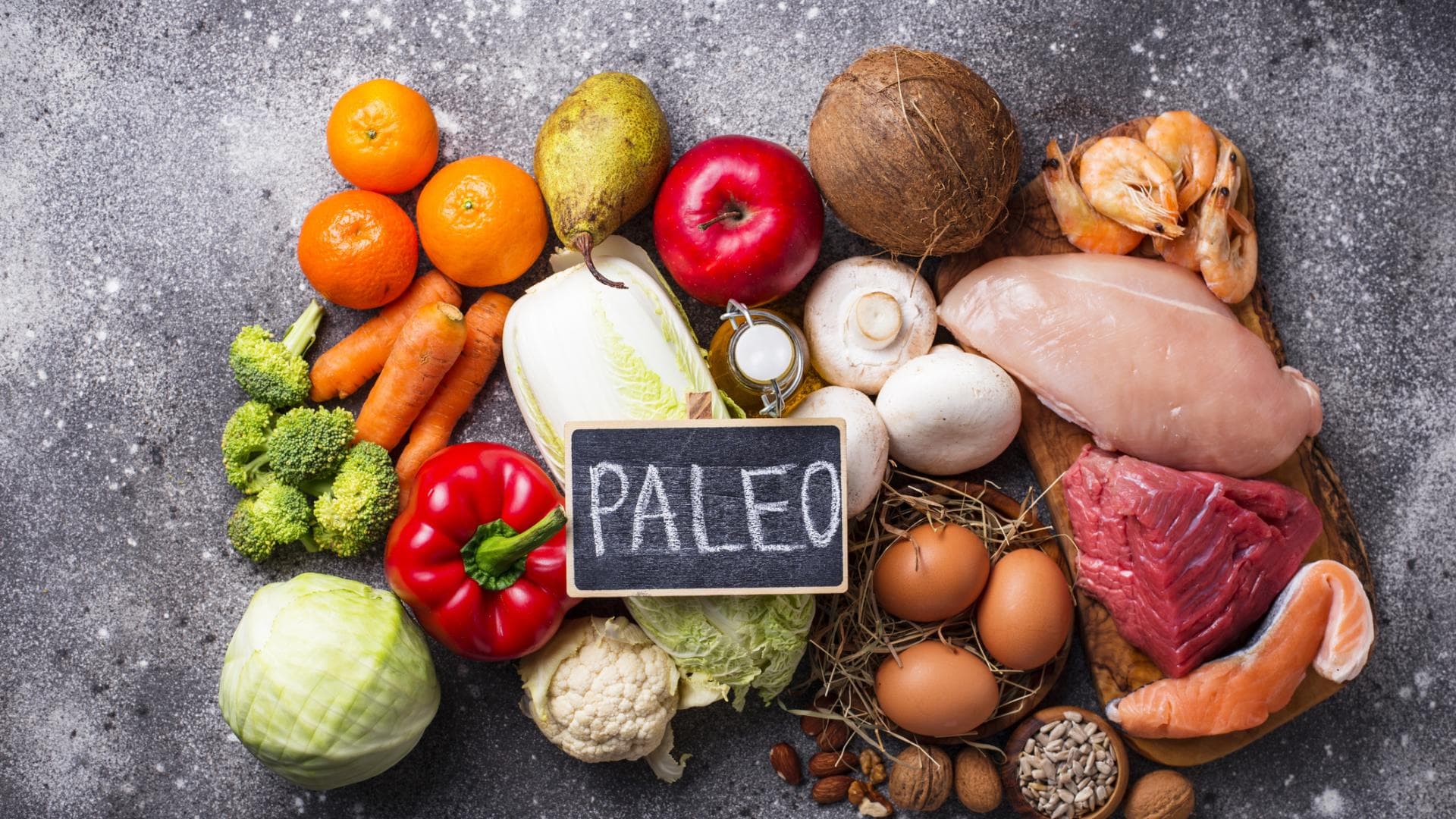 Gemüse Nüsse Fleisch Eier Fisch Paleo Diät