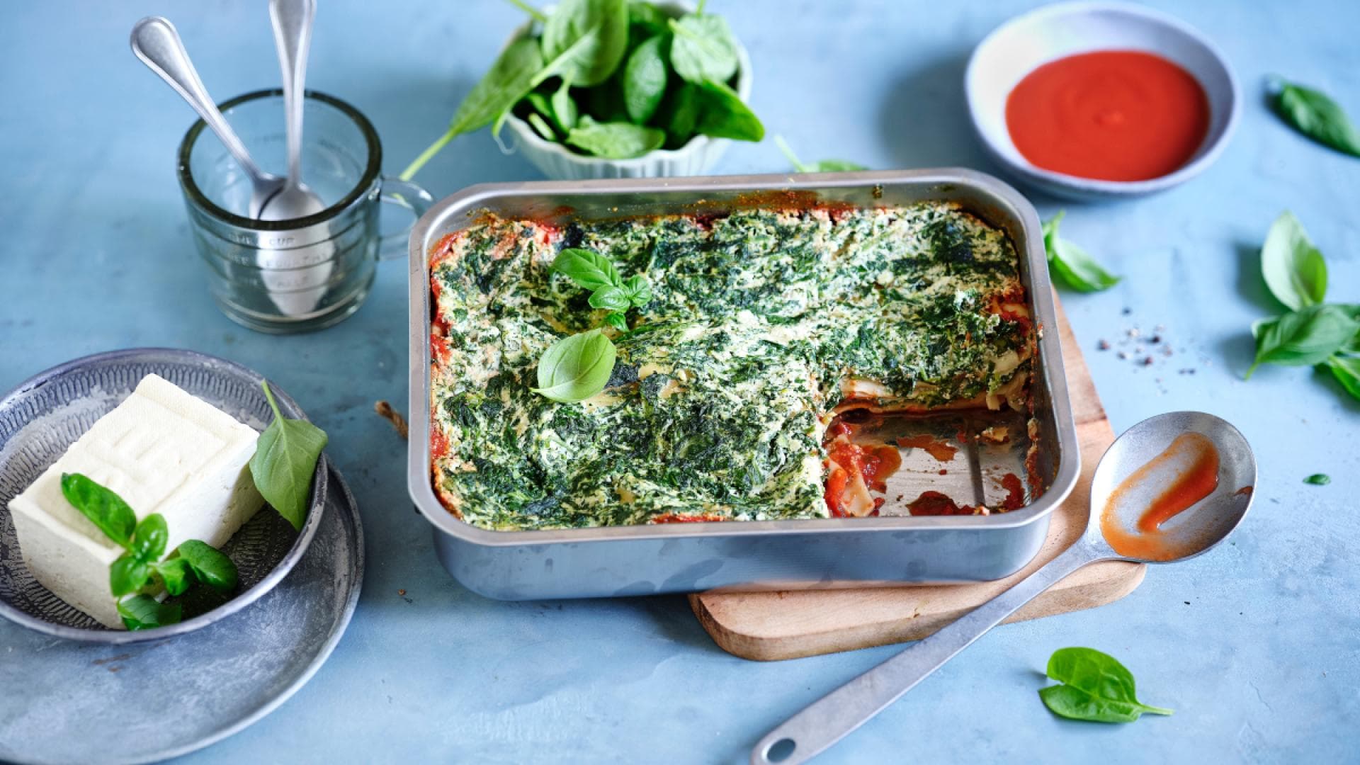 Tofulasagne mit Spinat und Muskat Tofulasagne mit Spinat und Muskat