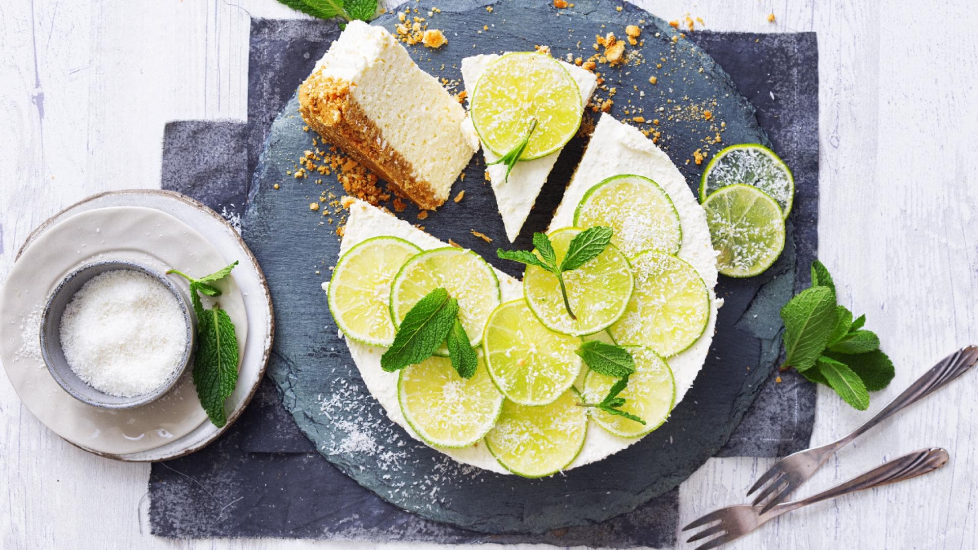 So lecker wie der Sommer Limetten-Cheesecake mit Kokos