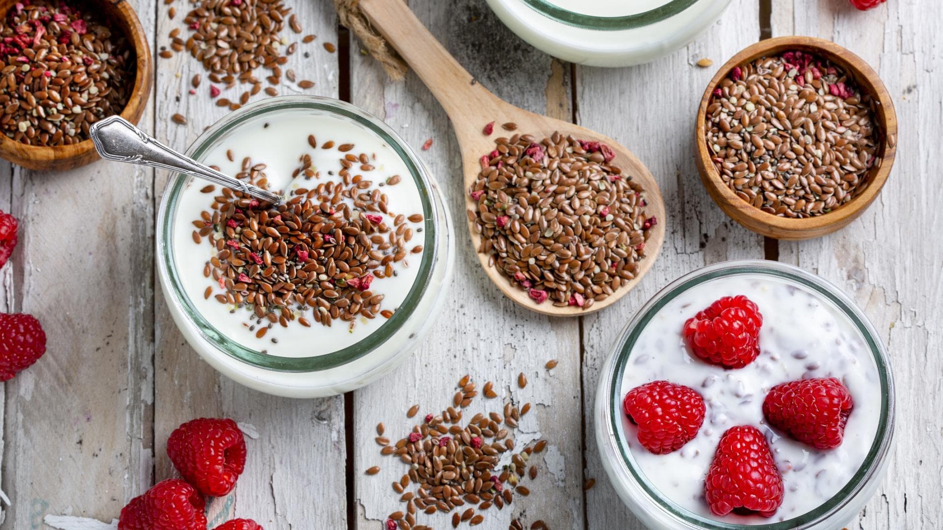 Leinsamen mit Joghurt