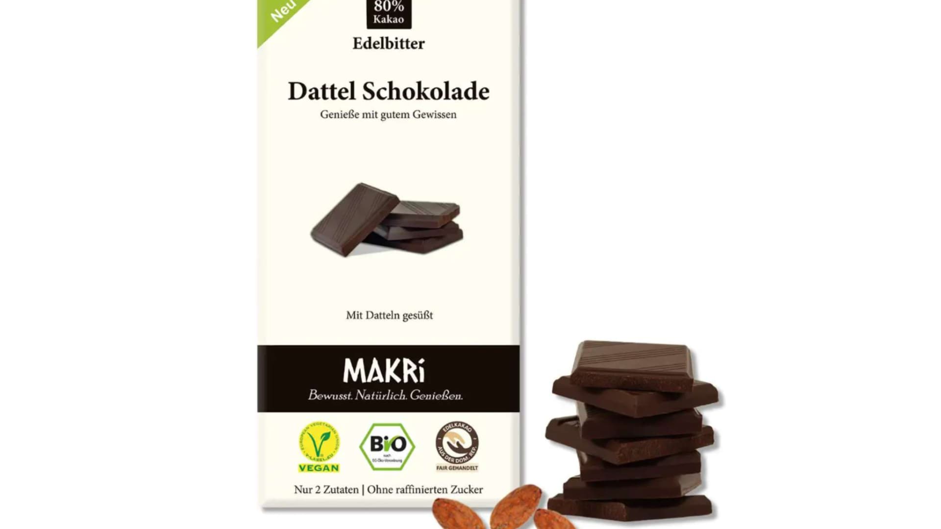 MAKRi Dattel Schokolade - Edelbitter 80%