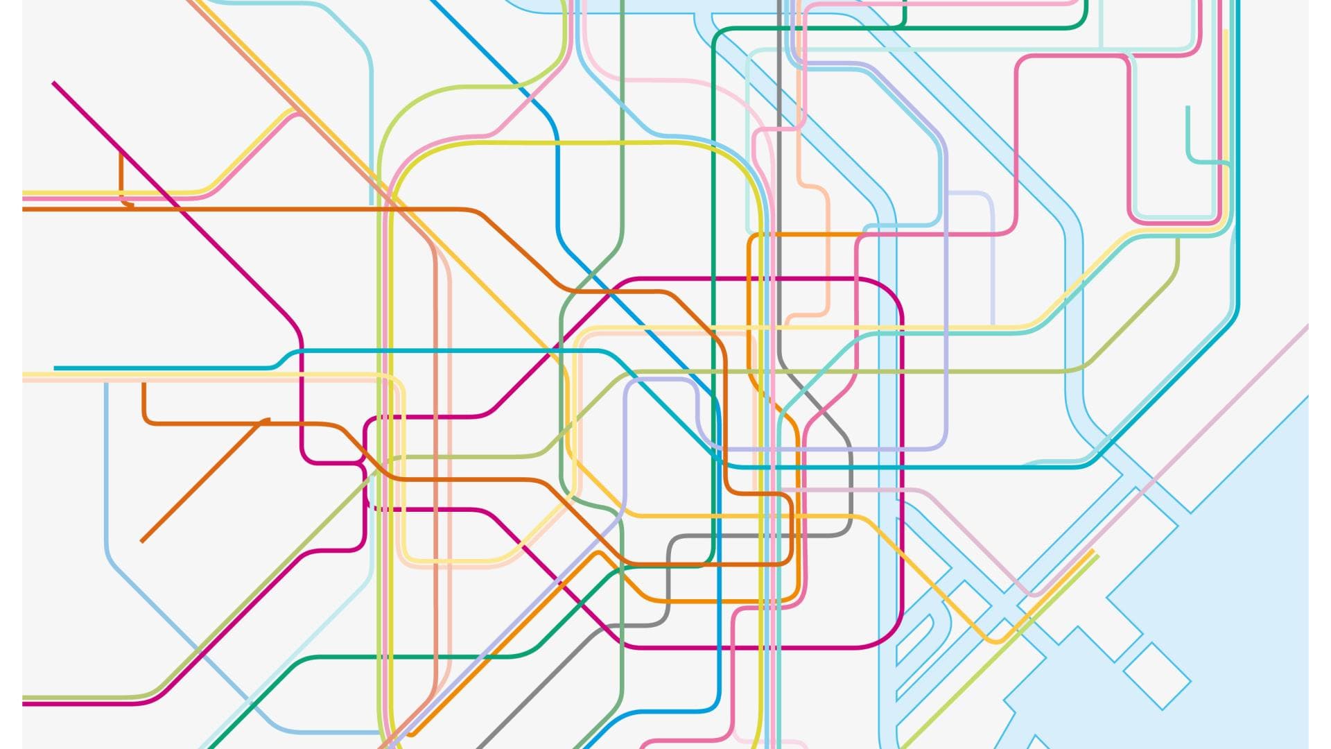 Linien folgen, um die Augen zu bewegen Karte der Metrolinien in Tokio