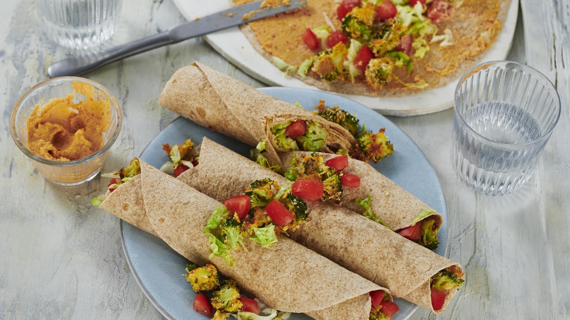 Wraps mit Cashew Creme und Knusper Brokkoli Wraps mit Cashew Creme und Knusper Brokkoli