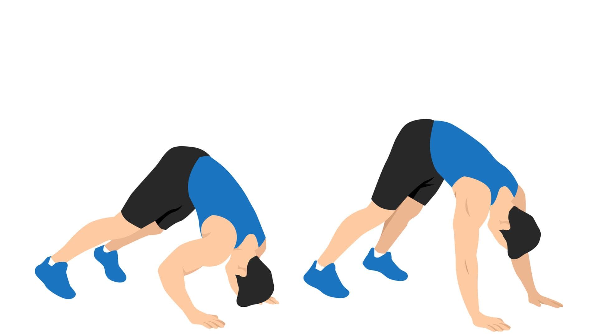 Animation eines Mannes, der Pike Push-ups macht