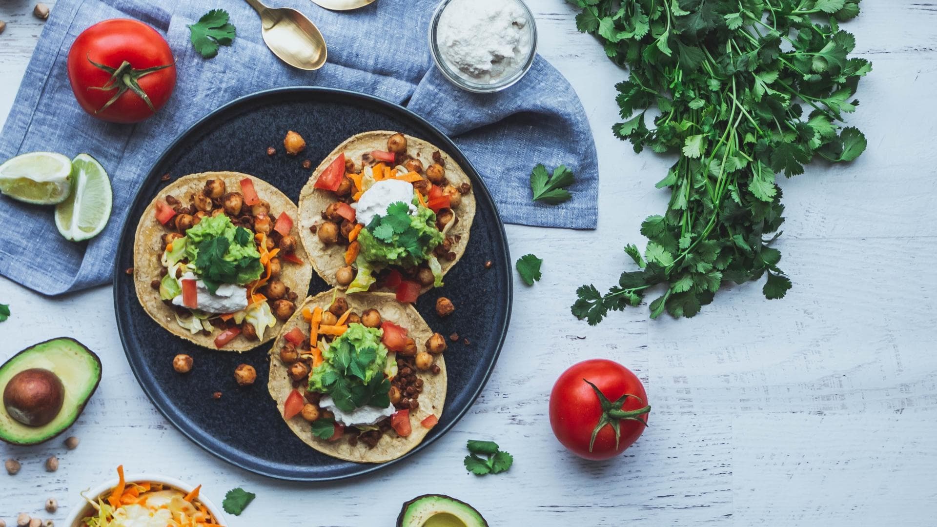 Vegane Tacos auf einem Teller