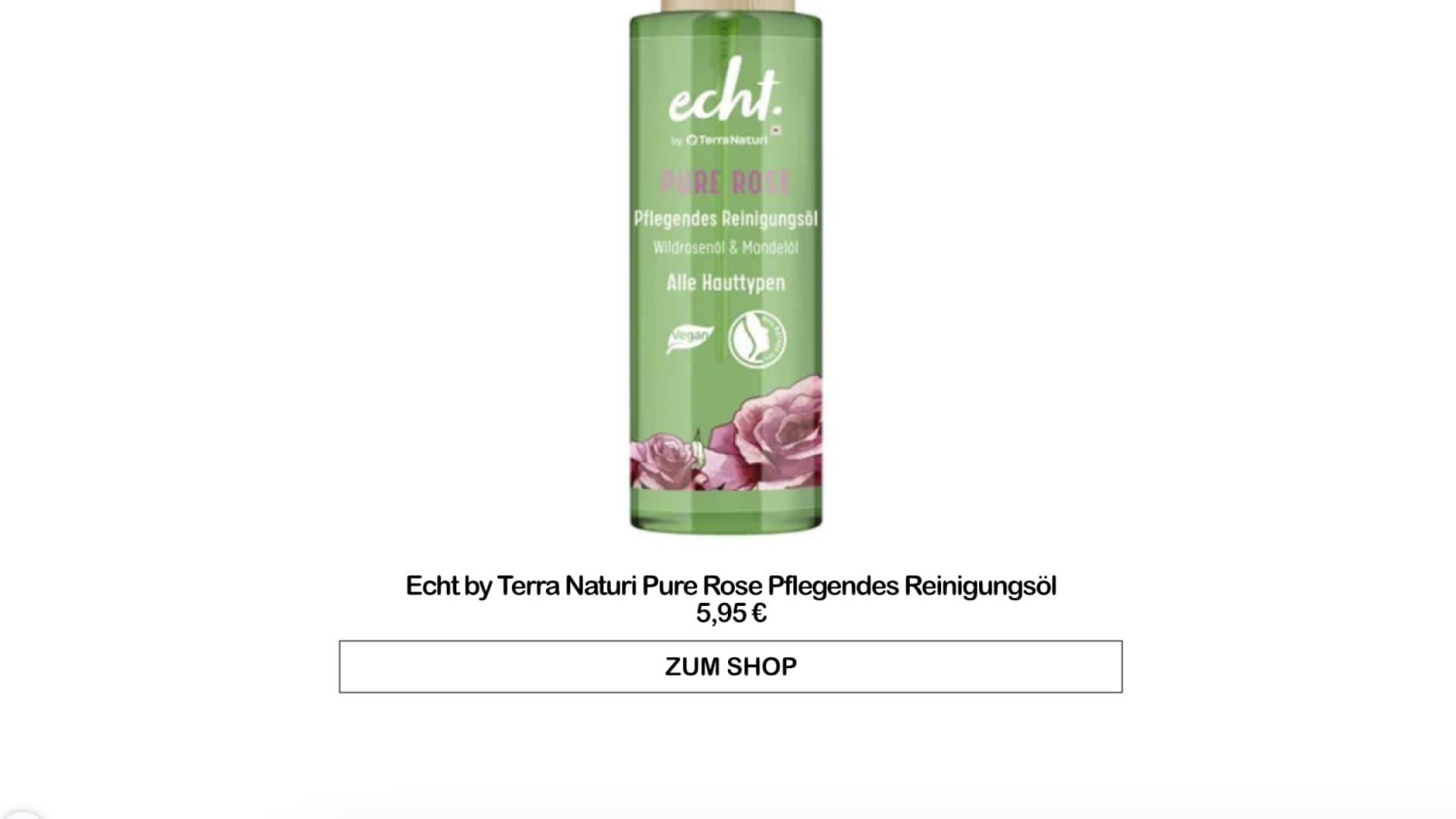 Echt by Terra Naturi Pure Rose Pflegendes Reinigungsöl 