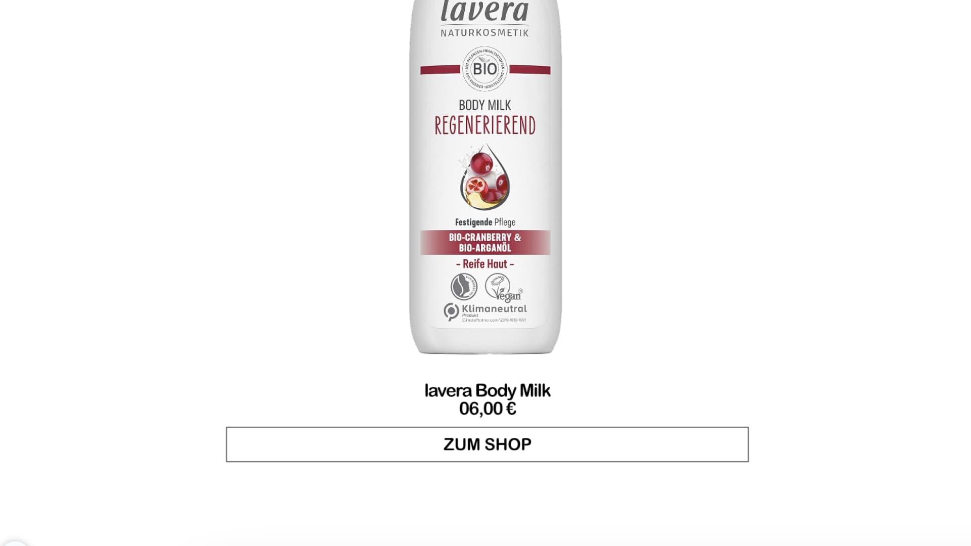 lavera Body Milk Regenerierend