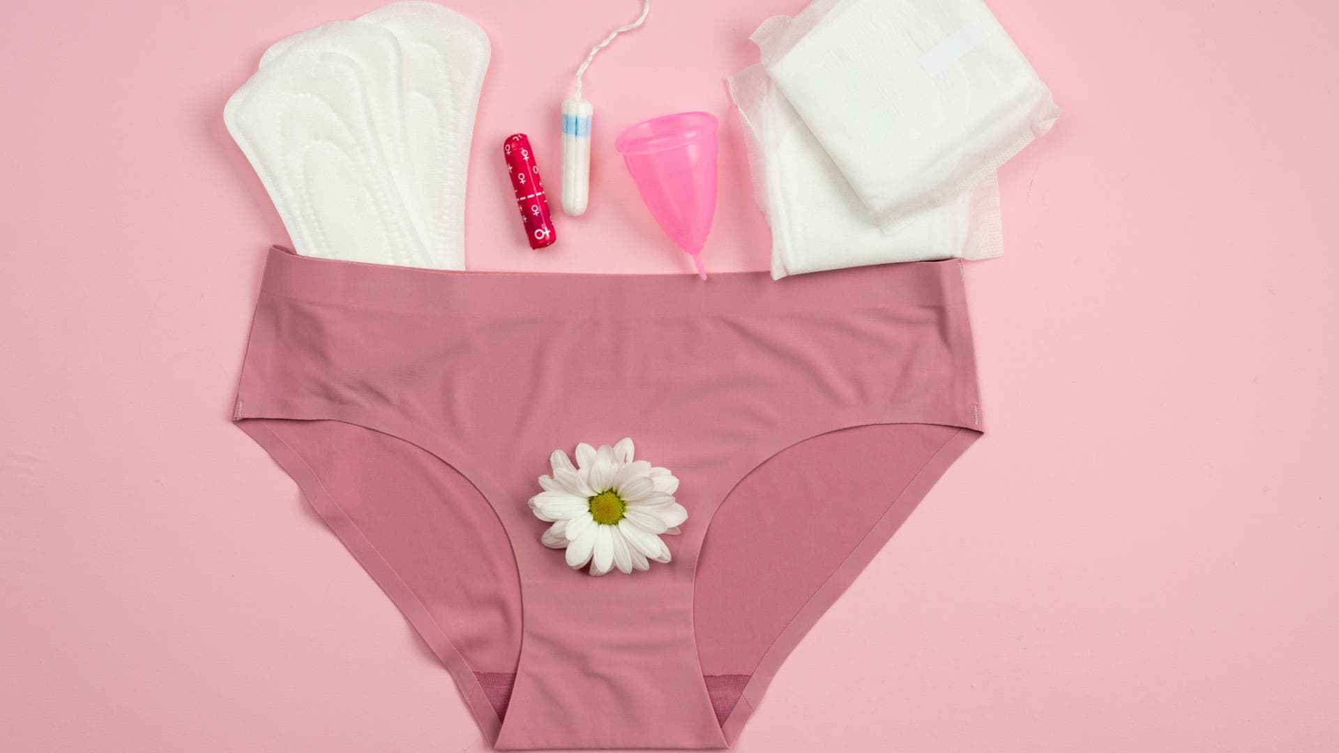 Verschiedene Hygieneprodukte für die Menstruation