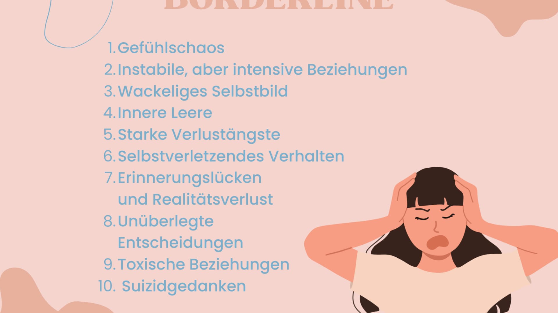 Infografik 10 Anzeichen für Borderline Infografik 10 Anzeichen für Borderline