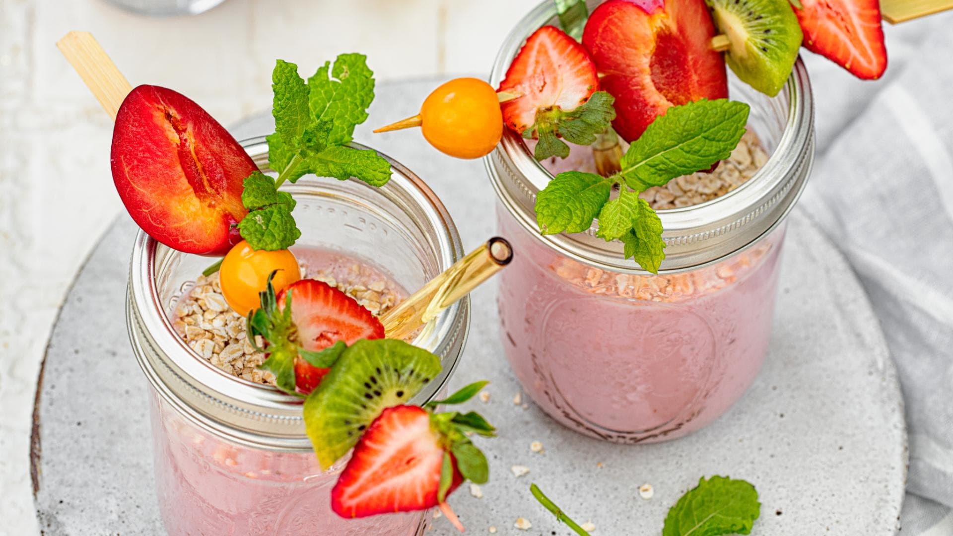 Erdbeer Hüttenkäse Smoothie