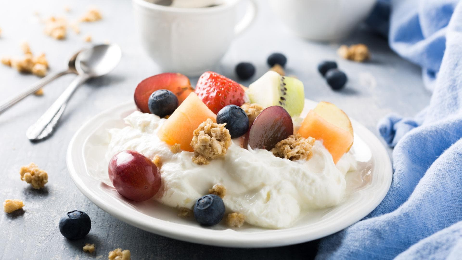 Schüssel Quark mit Obst Schüssel Quark mit Obst