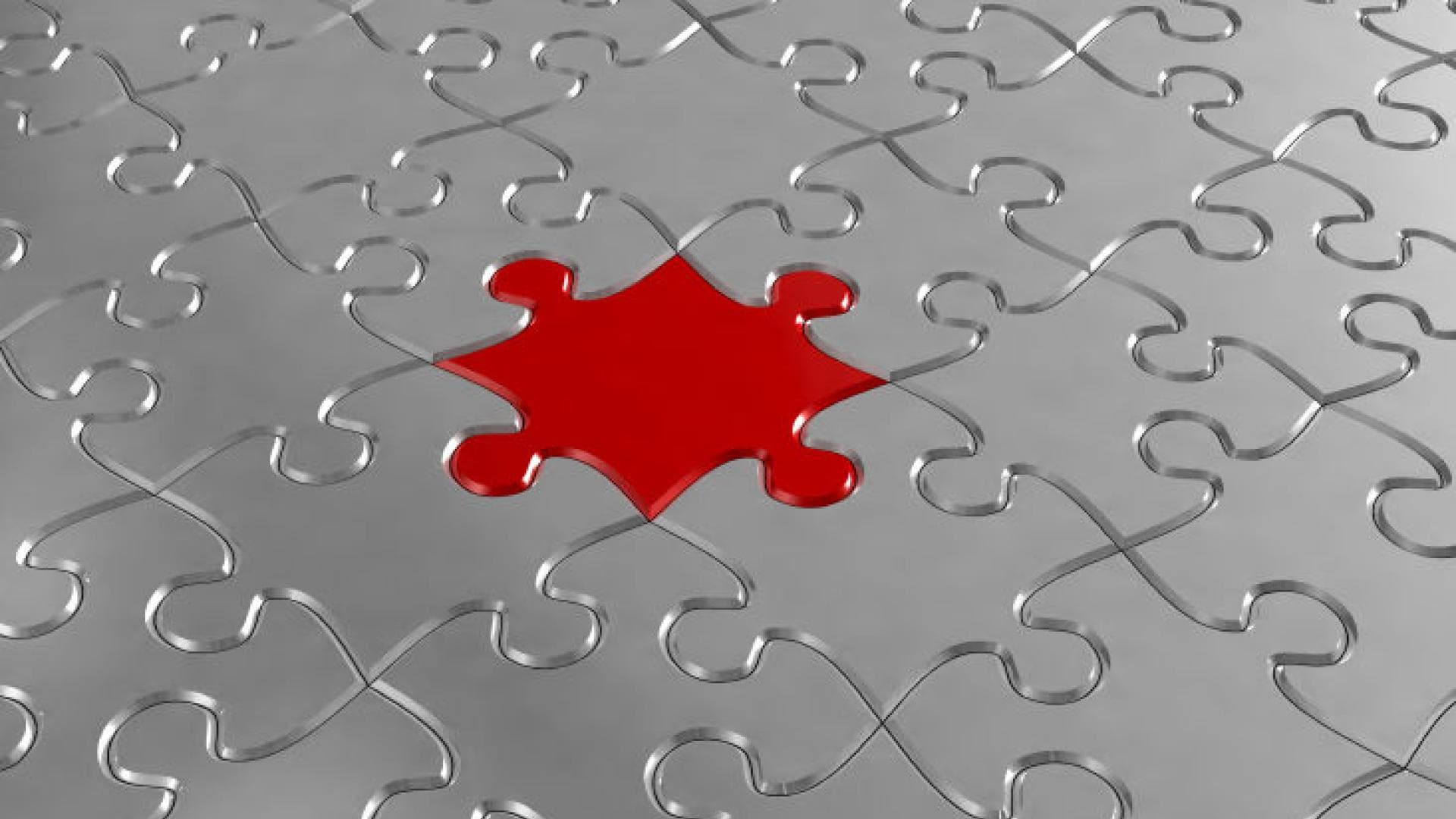 Rotes Puzzlestück Rotes Puzzlestück