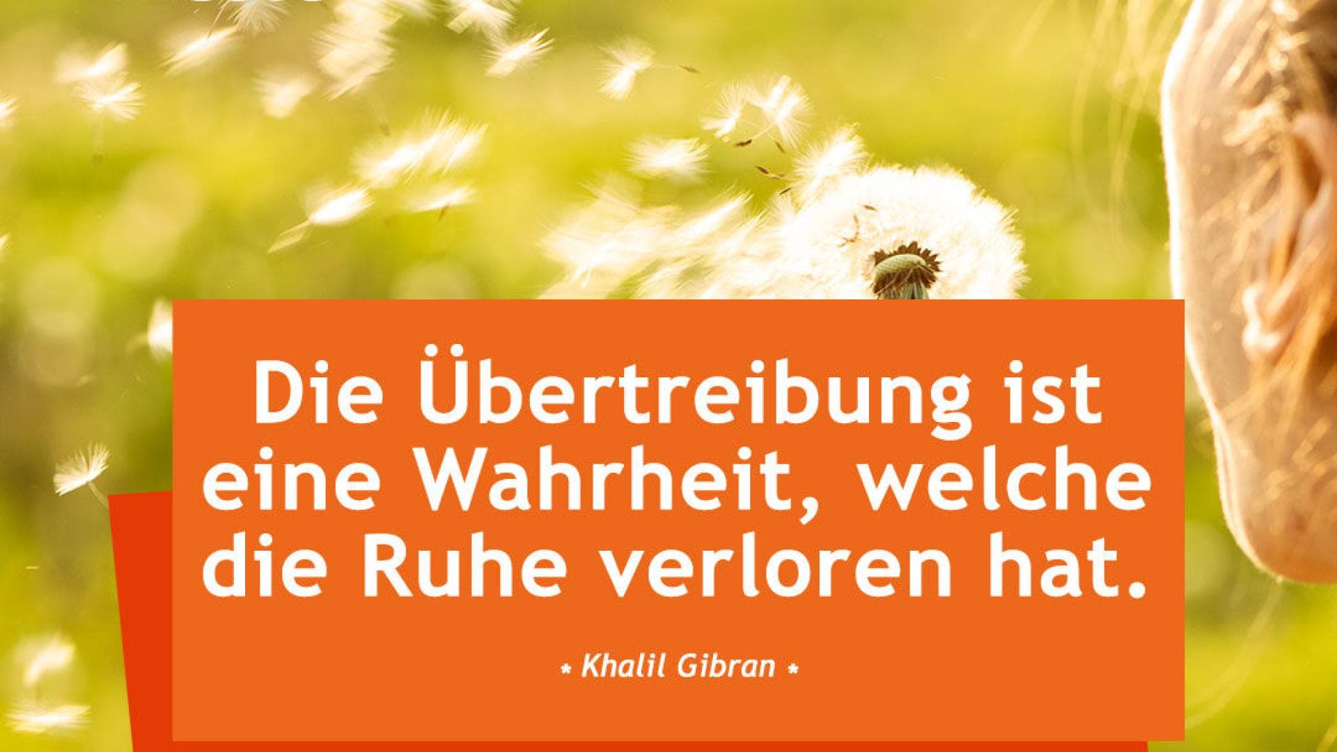 Vital-Spruch-des-Tages_Übertreibung Die Übertreibung ist eine Wahrheit, welche die Ruhe verloren hat.
