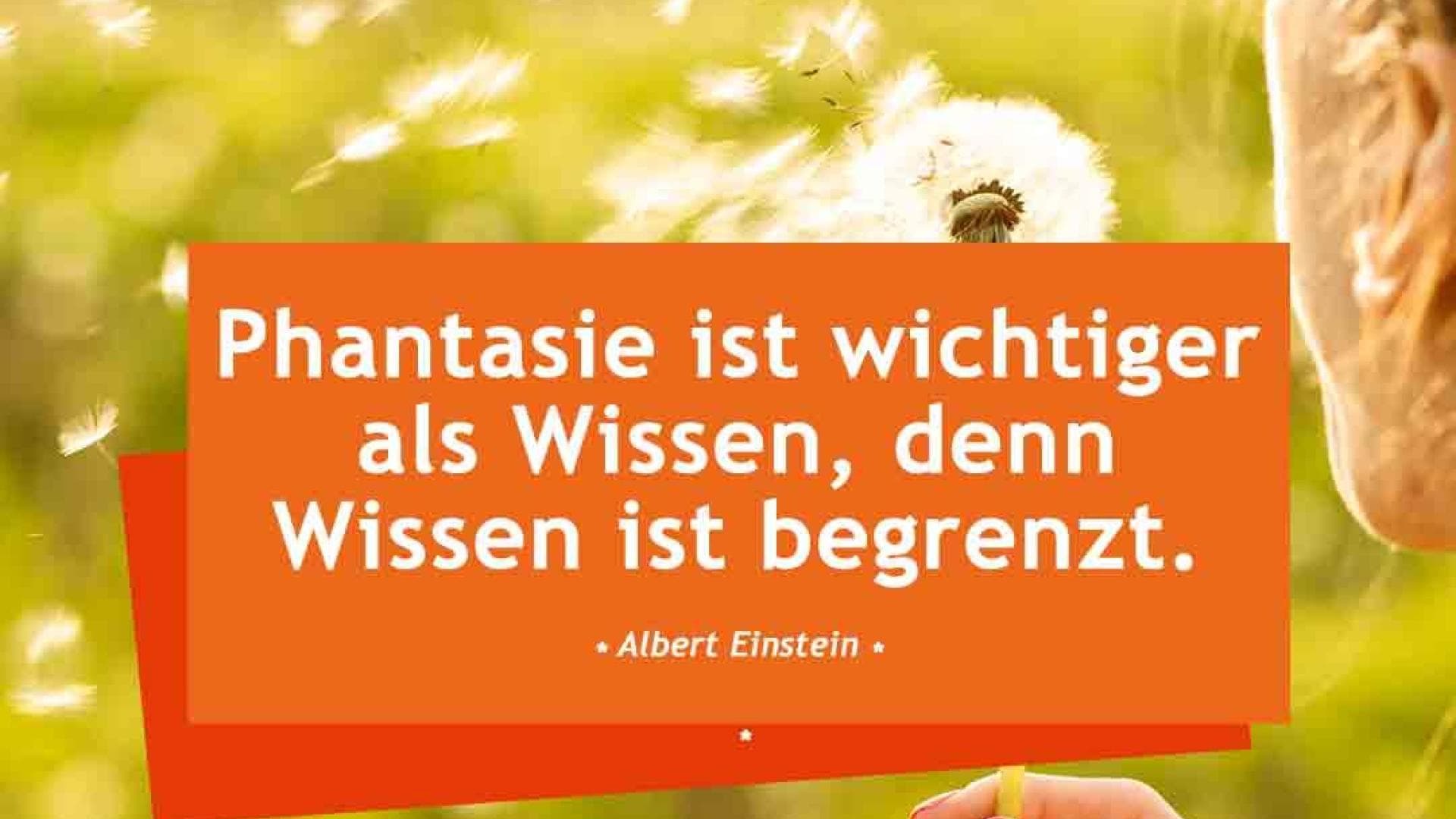Vital-Spruch-des-Tages_wissen Phantasie ist wichtiger als Wissen, denn Wissen ist begrenzt. - Albert Einstein