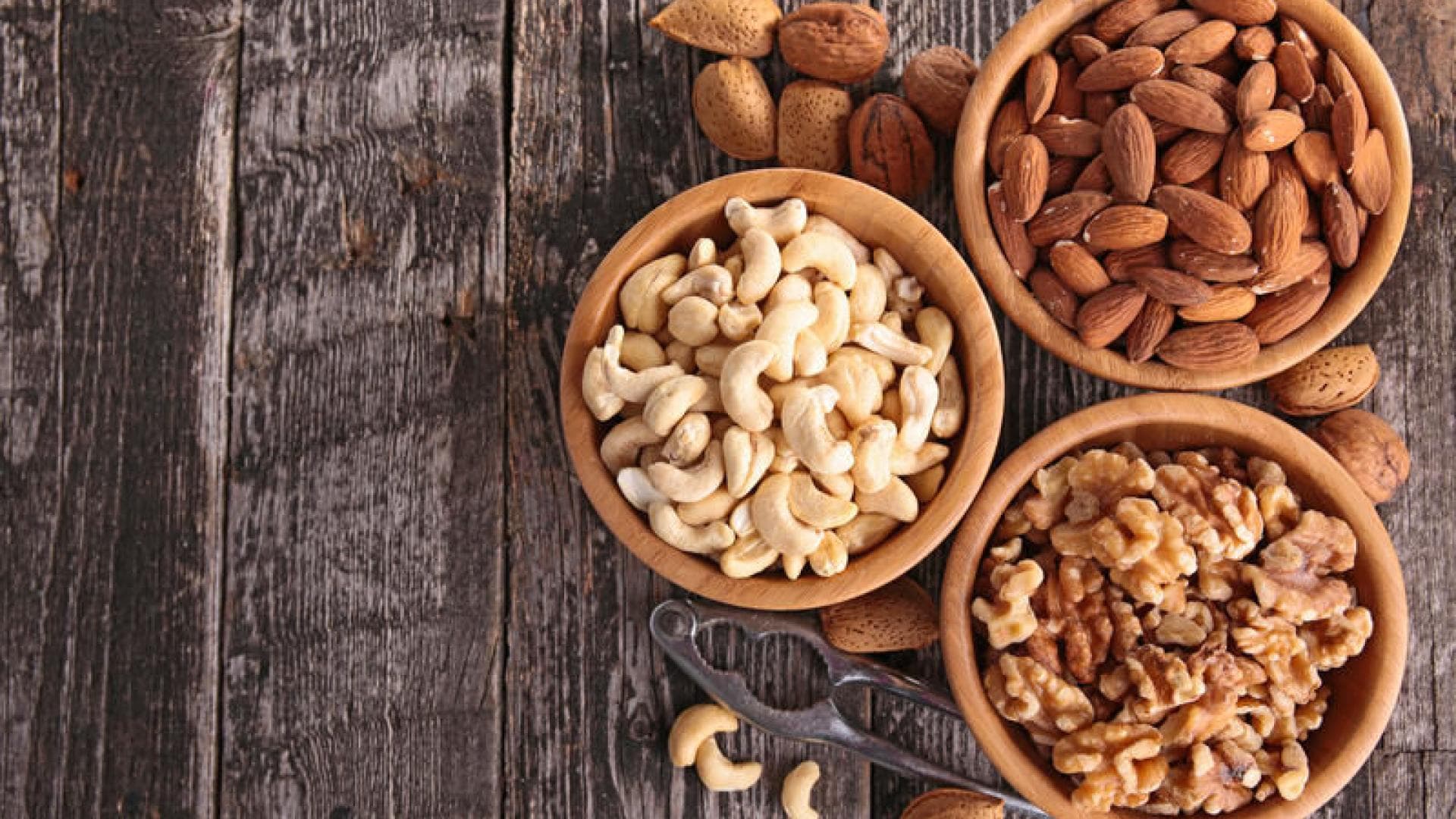 Nüsse Cashewkerne, Mandeln und Walnüsse