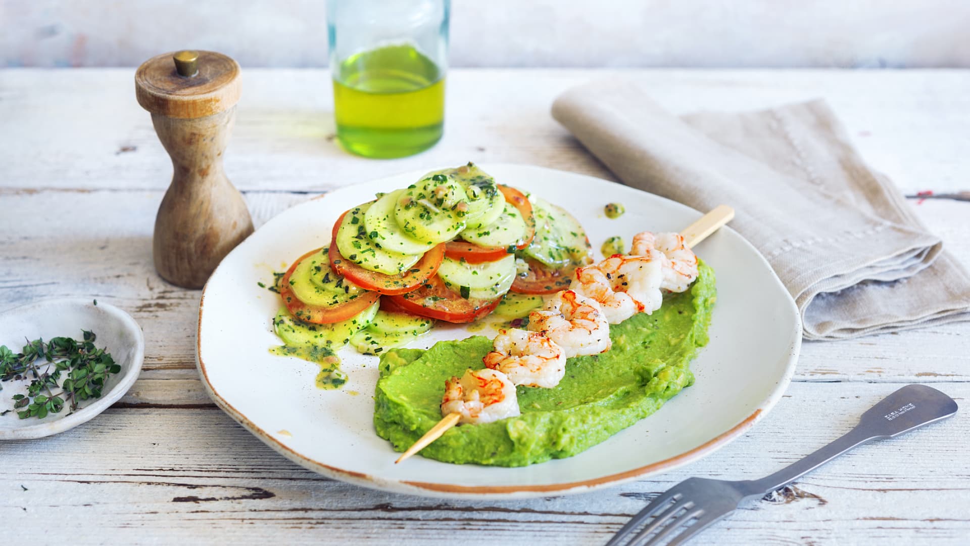 Garnelen mit Avocadocreme Garnelen mit Avocadocreme