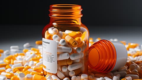 Medikamente und Pillenfläschen