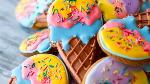 Kekse in Form von Eis