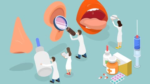 Die Diagnose von HNO-Erkrankungen erfolgt durch eine körperliche Untersuchung und Anamnese durch den Arzt.