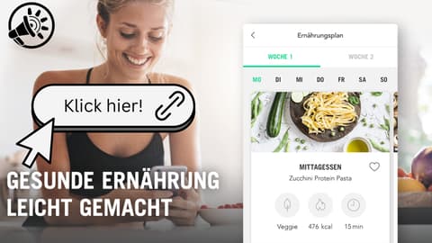 Eine junge Frau tippt auf ihrem Handy, um sich ihr gesundes Mittagessen bei Upfit zusammenzustellen
