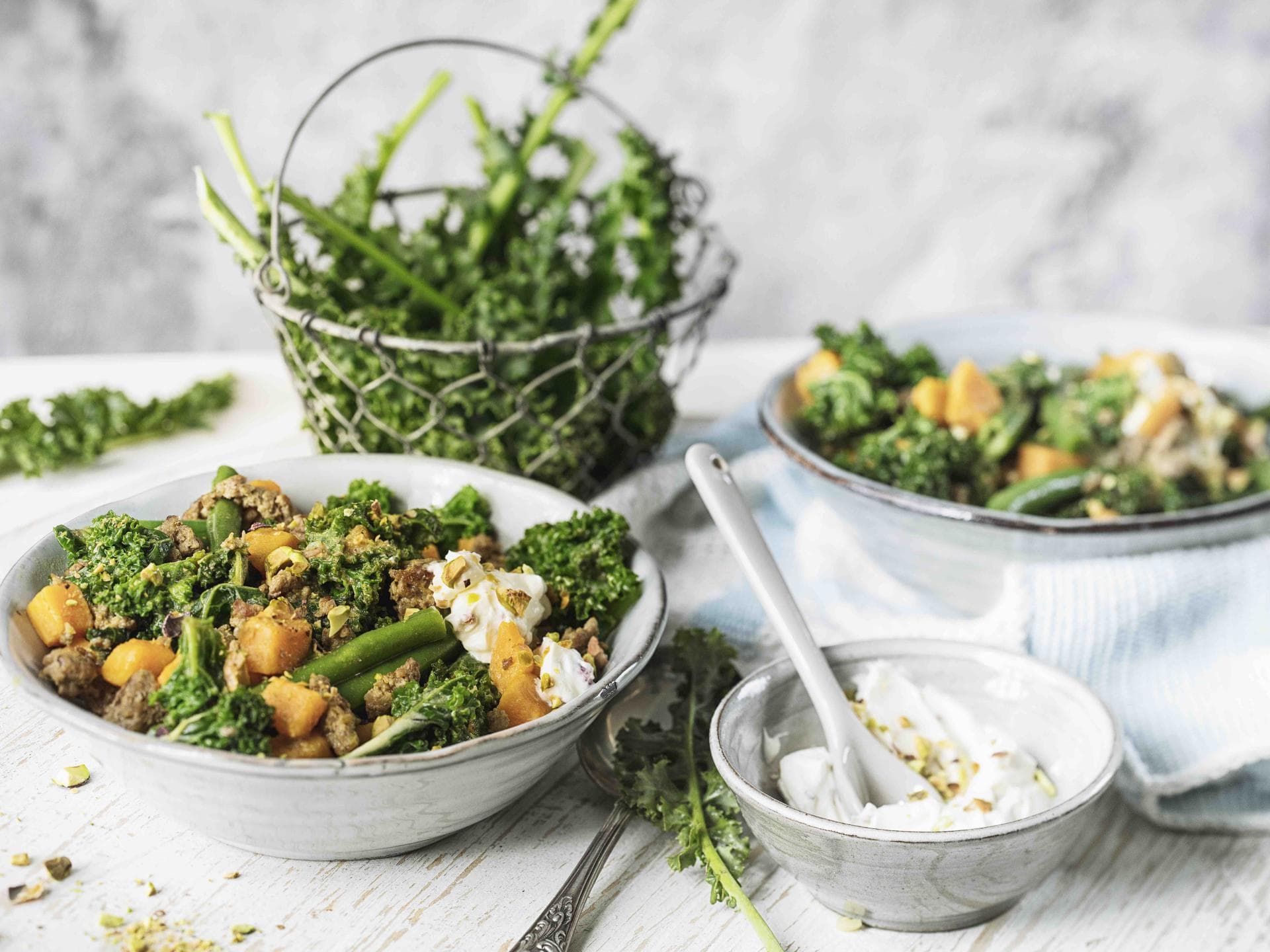 Grünkohl-Süßkartoffel-Curry mit Hackfleisch