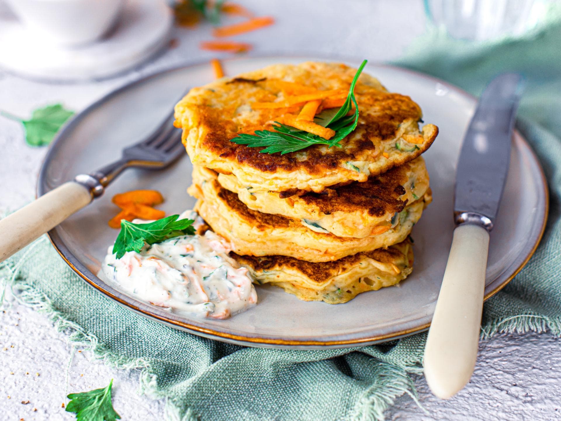 Möhren-Zucchini-Pfannkuchen