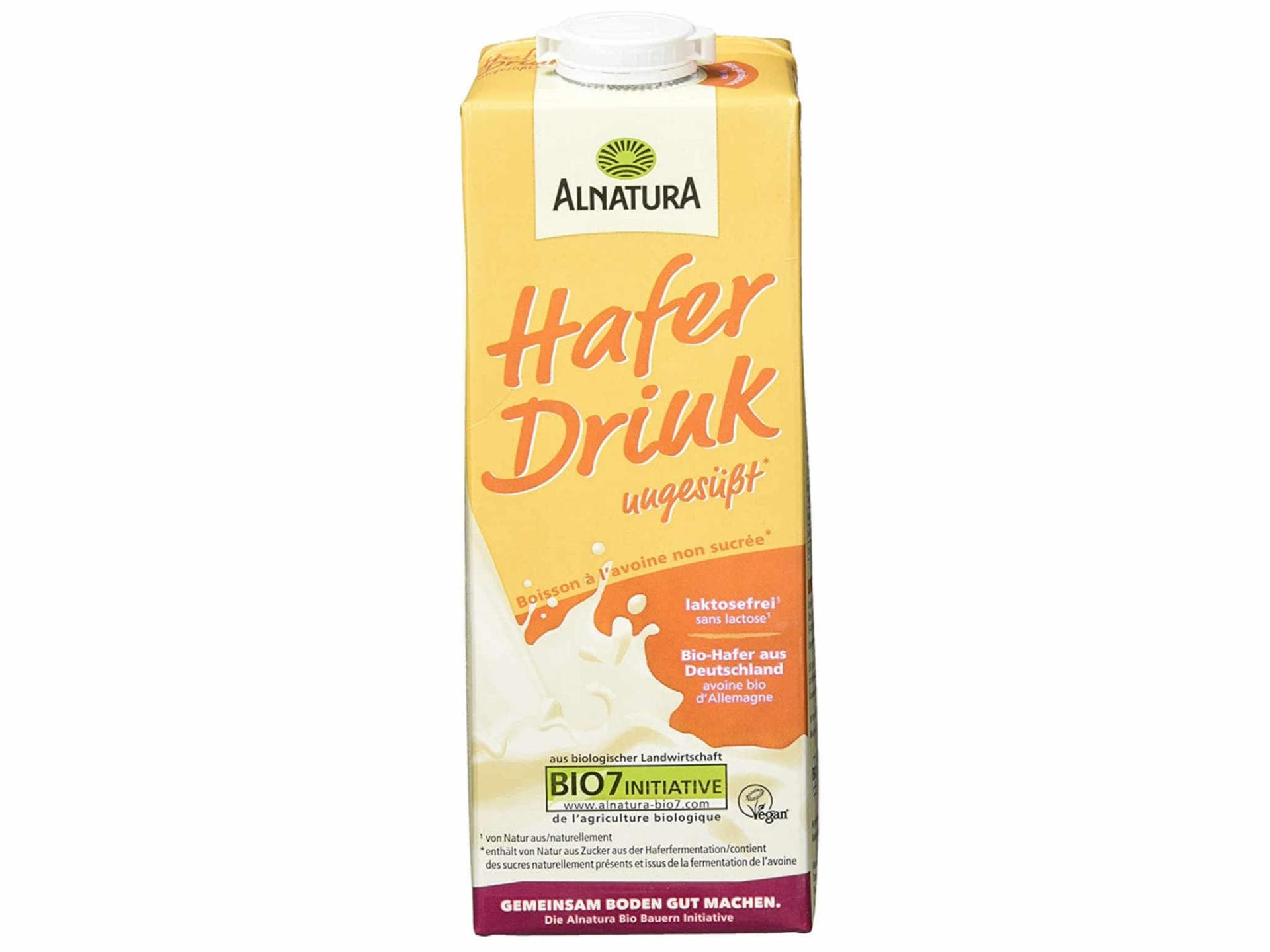 Karton mit Hafermilch von Alnatura