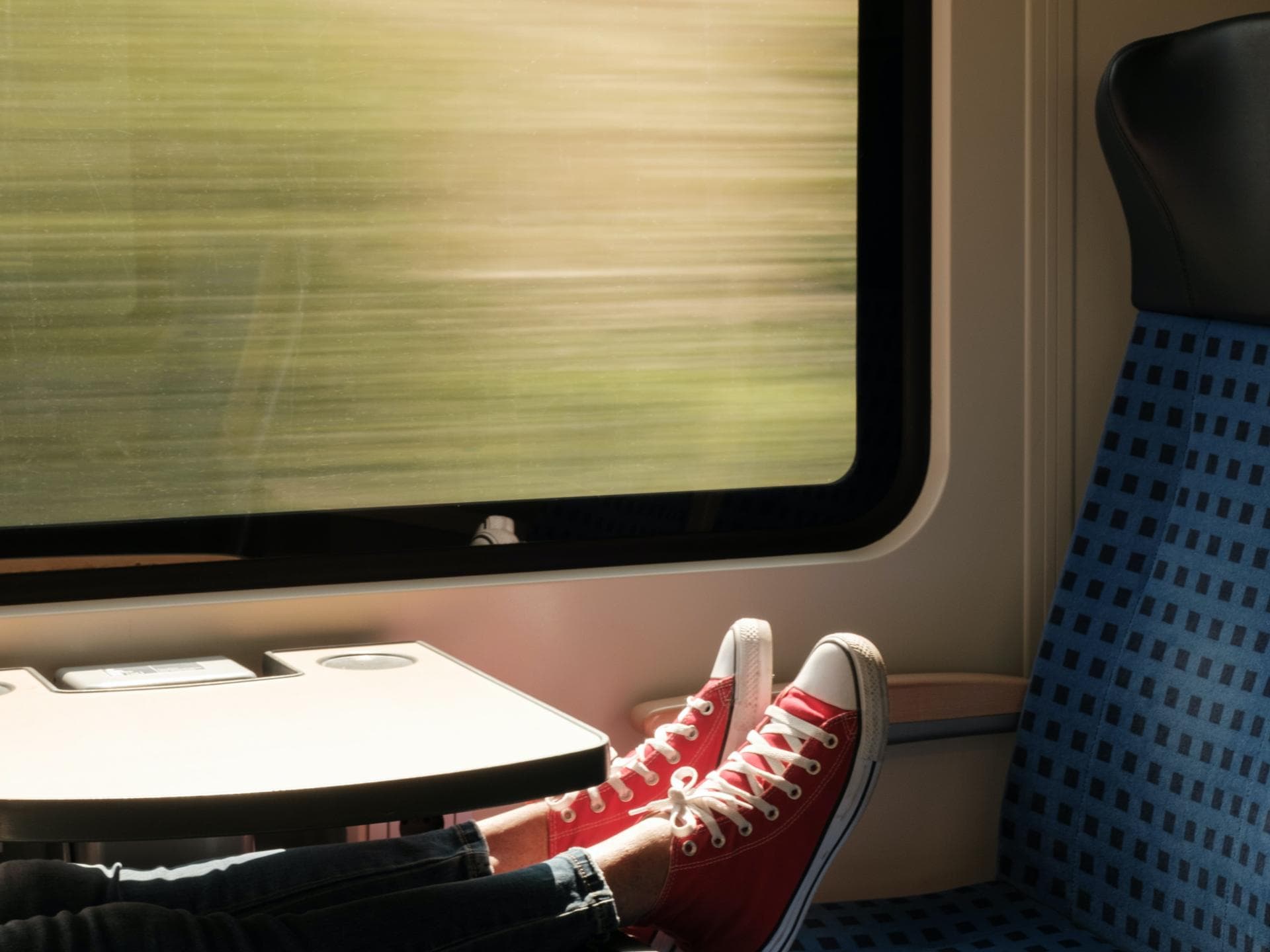 Passagier im Zug