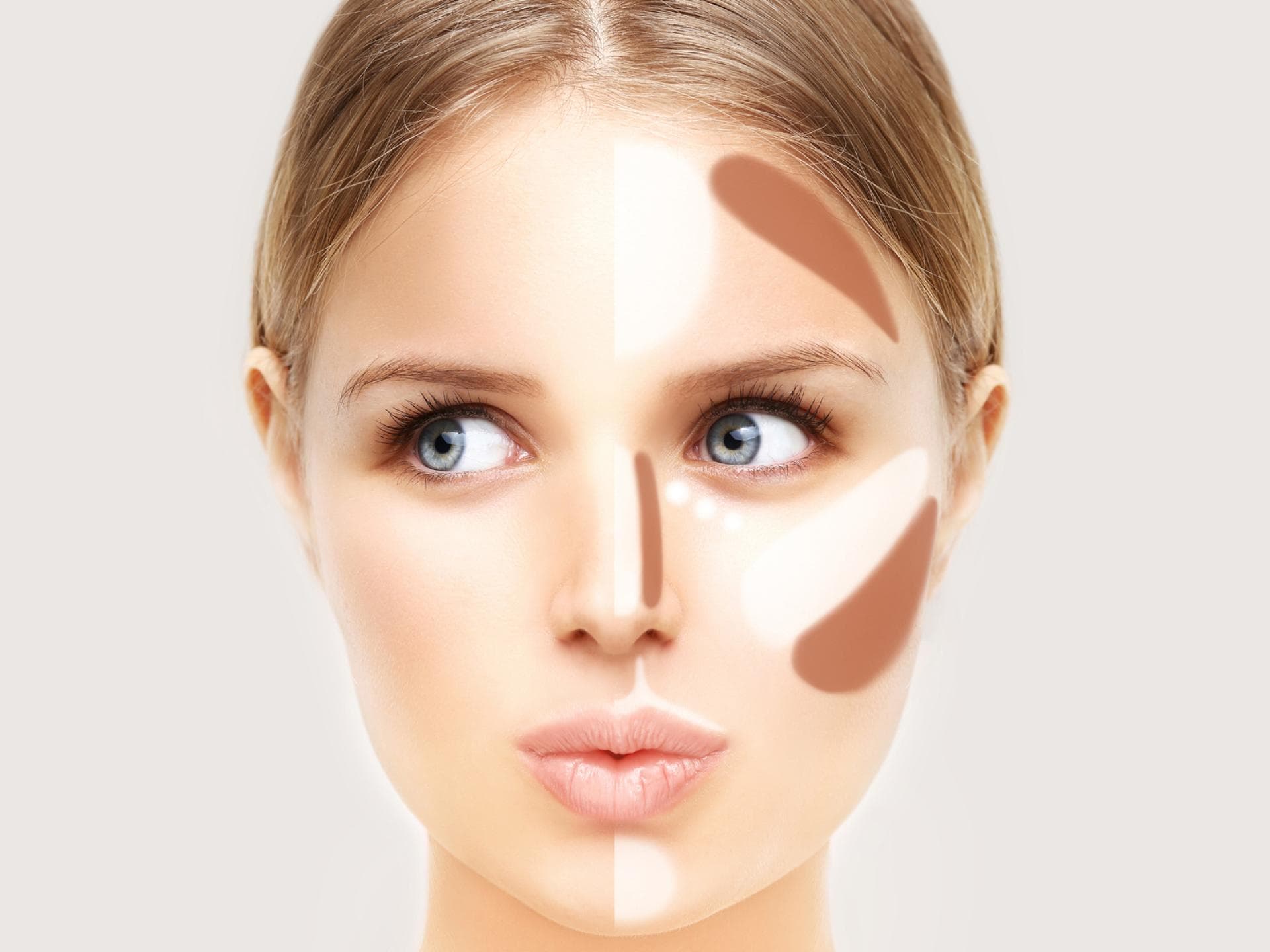 Gesicht einer Frau mit Contouring 