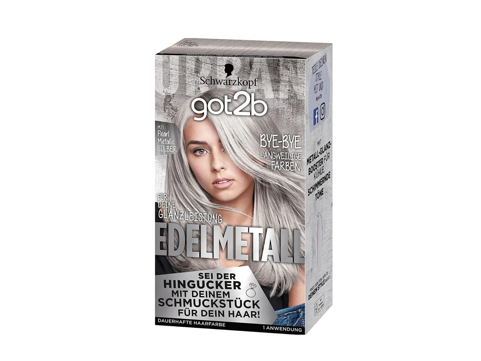 got2b Edelmetall Pearl Metallic Silber M71 von Schwarzkopf