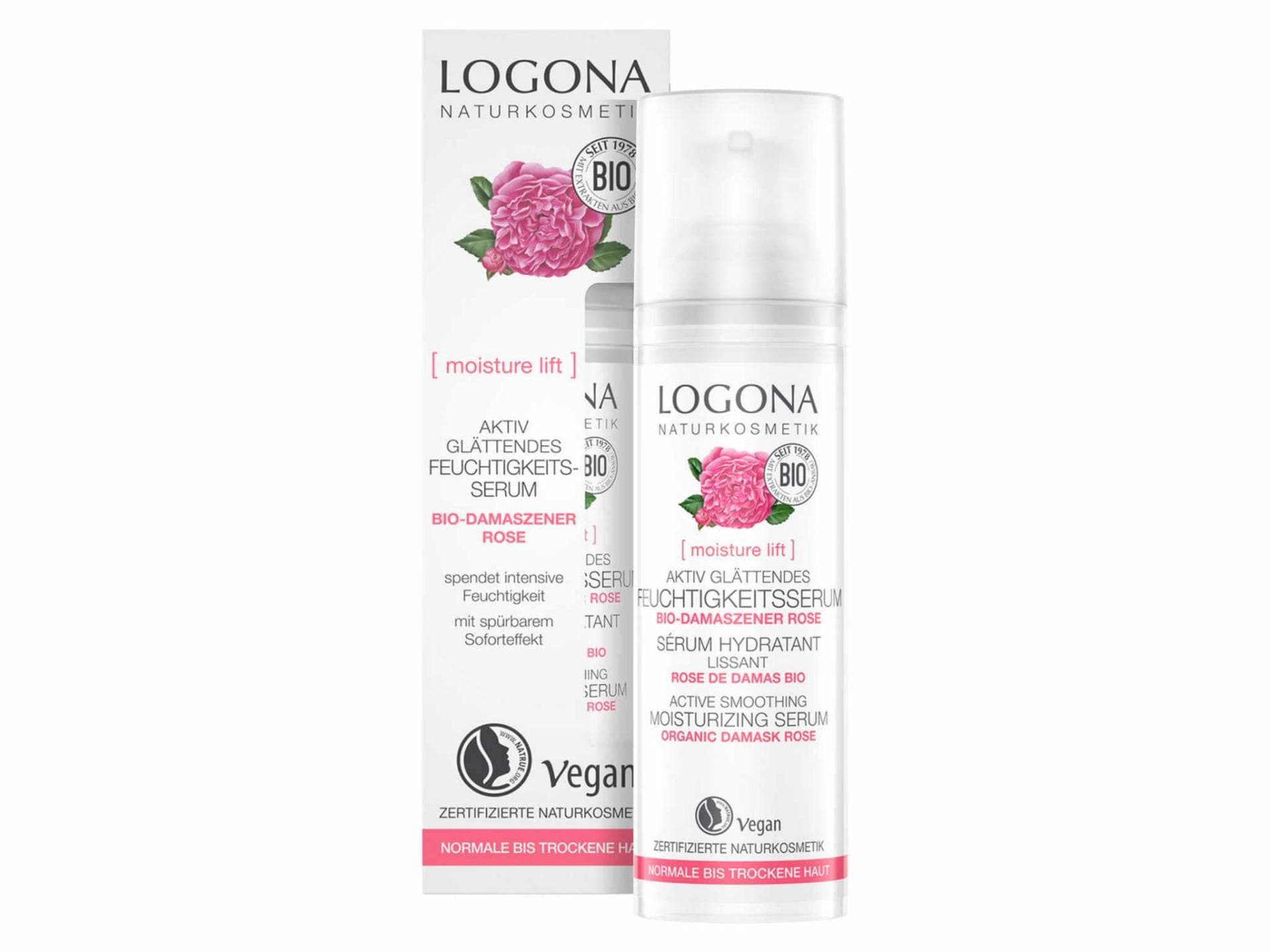 LOGONA Naturkosmetik Aktiv glättendes Feuchtigkeits-Serum