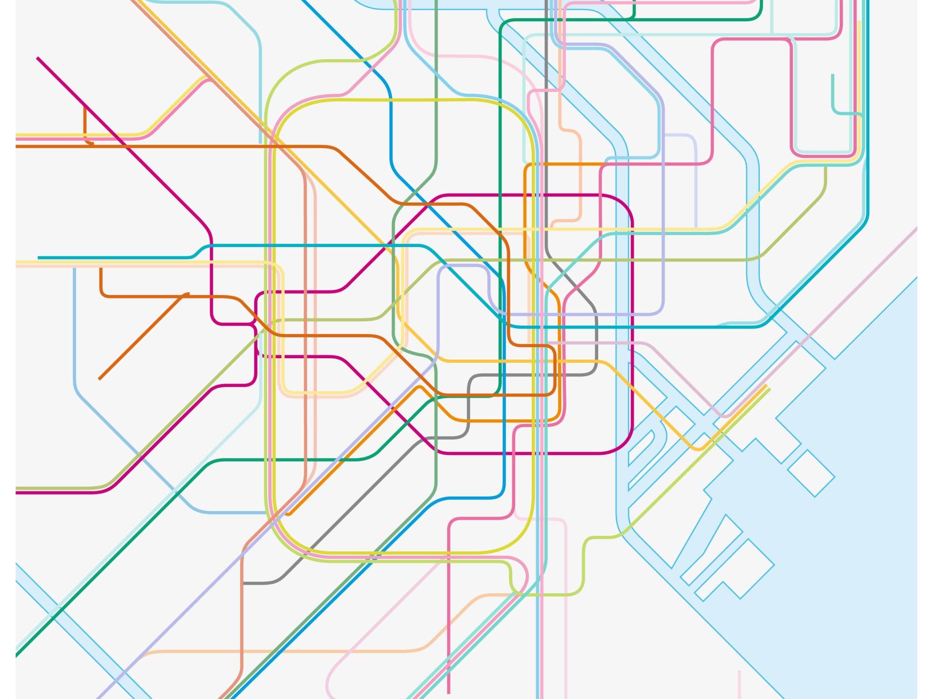 Karte der Metrolinien in Tokio