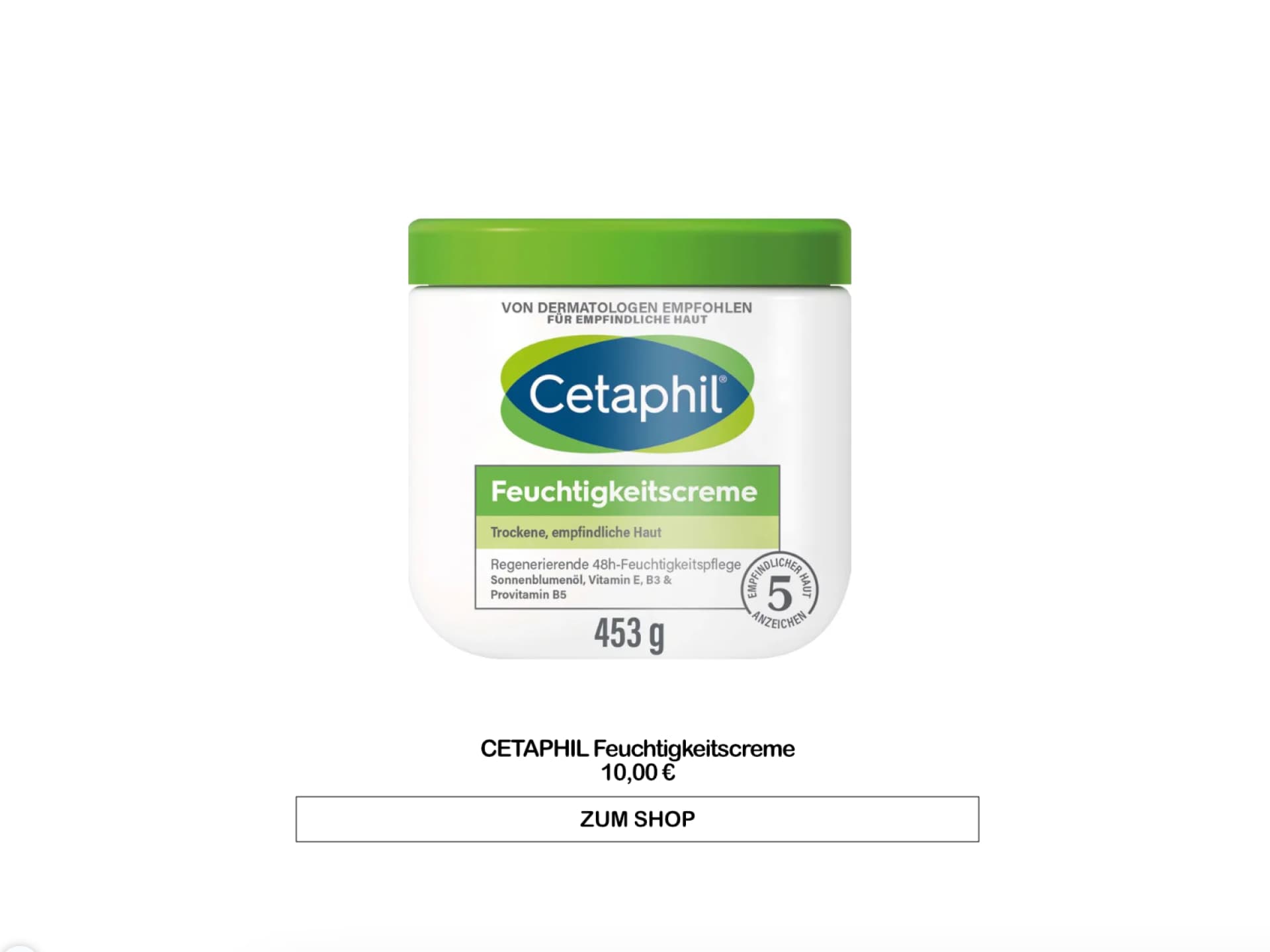 CETAPHIL Feuchtigkeitscreme für trockene, empfindliche Körper- & Gesichtshaut