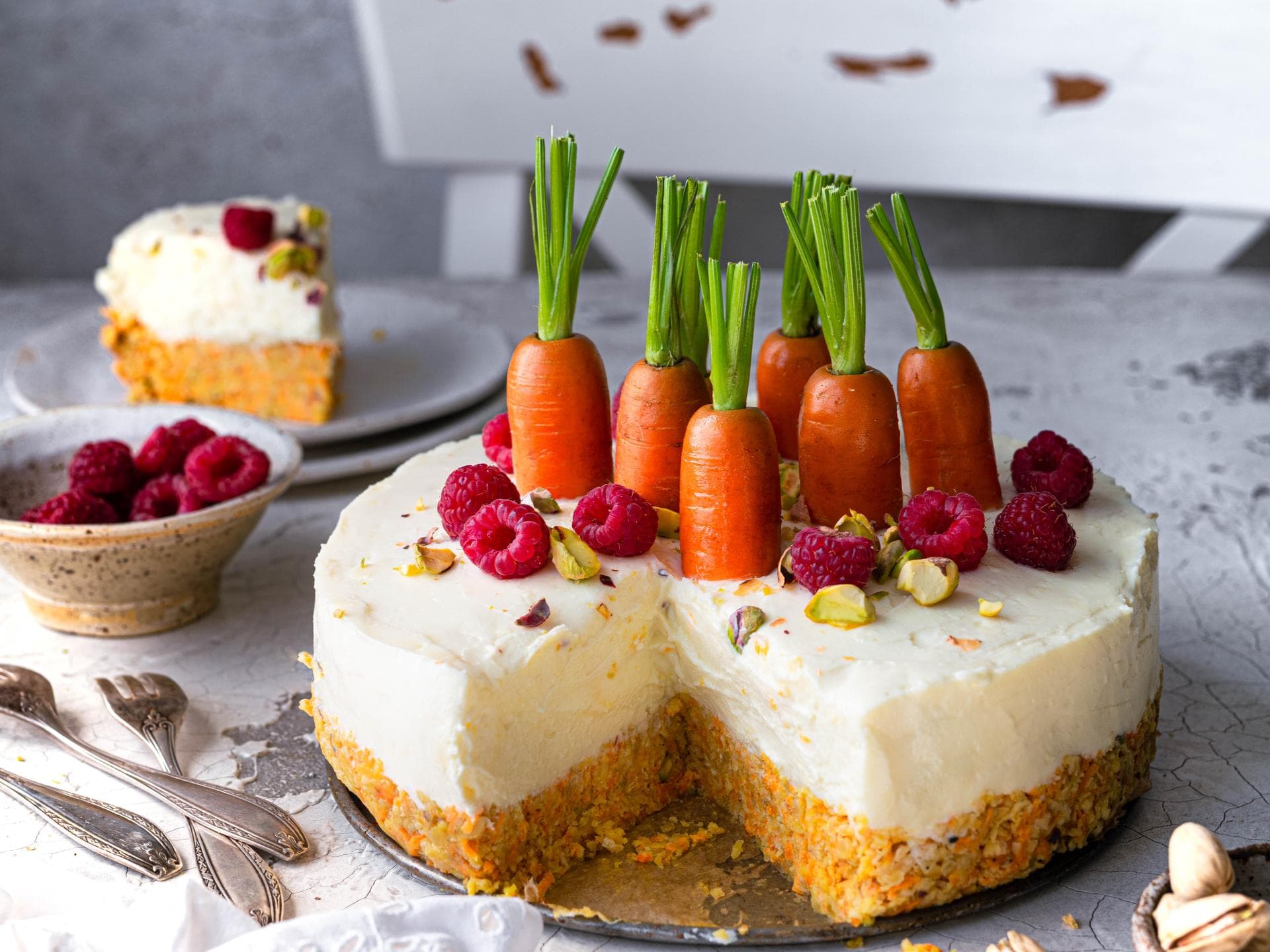 Himbeer-Möhren-Cheesecake