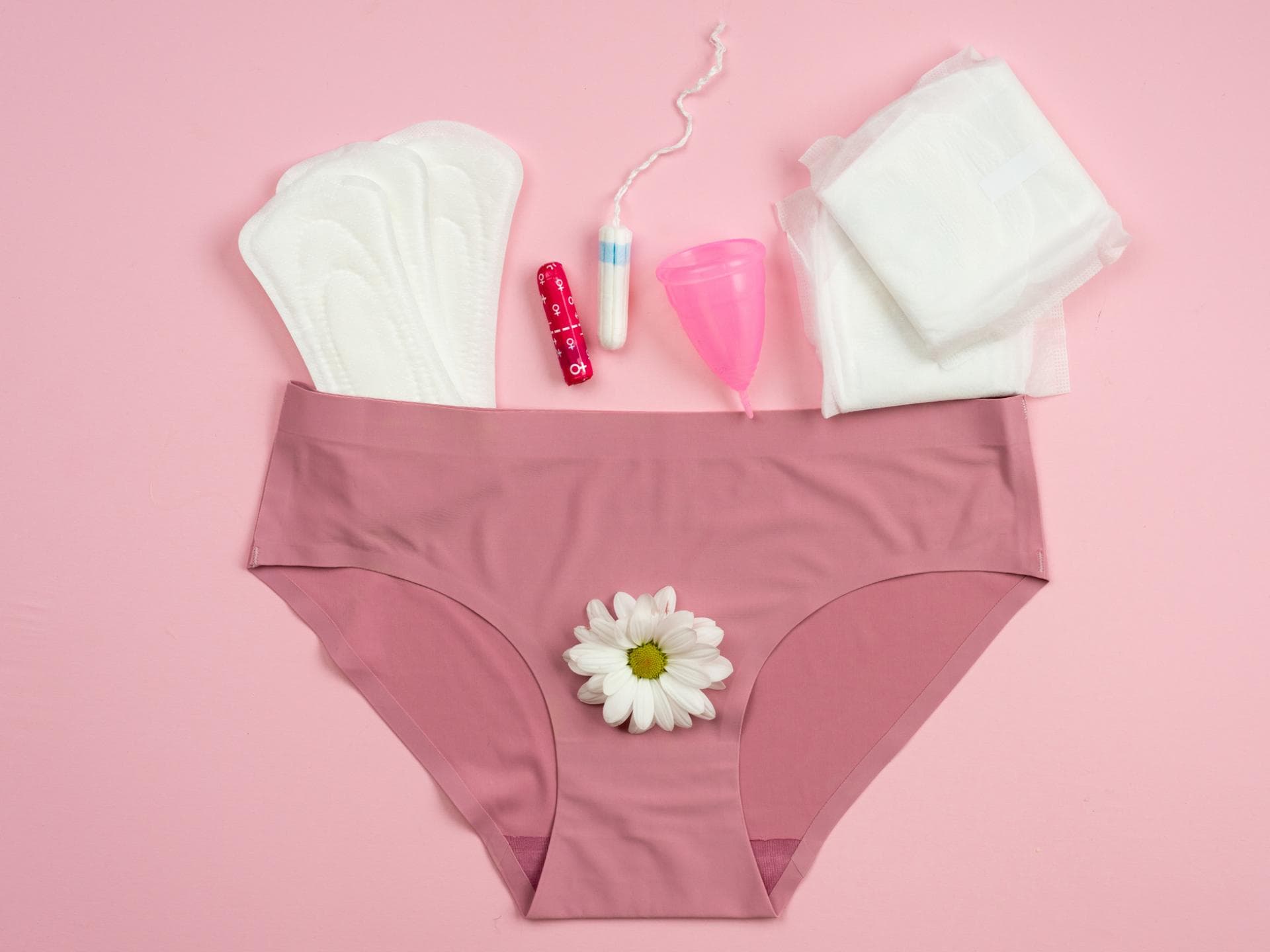 Verschiedene Hygieneprodukte für die Menstruation Verschiedene Hygieneprodukte für die Menstruation