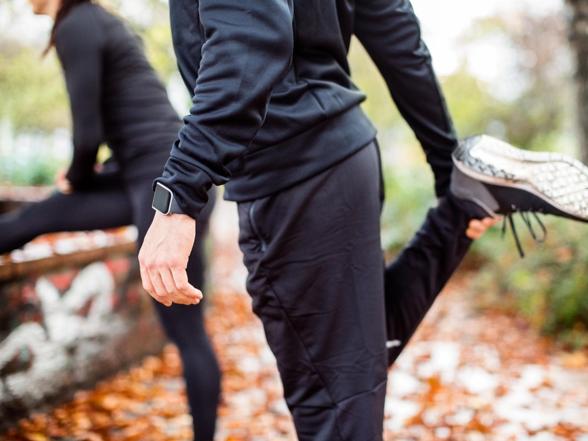 Jogger dehnen sich