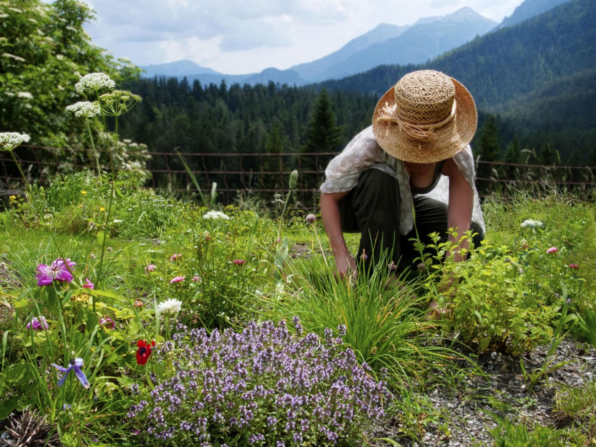 Frau im Garten