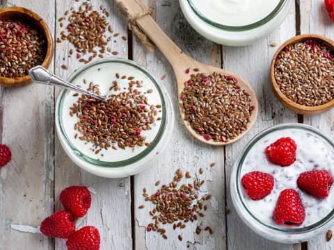 Leinsamen mit Joghurt