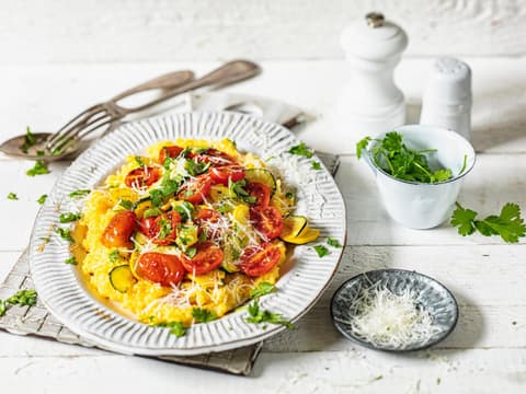 Polenta mit Zucchini und Tomaten