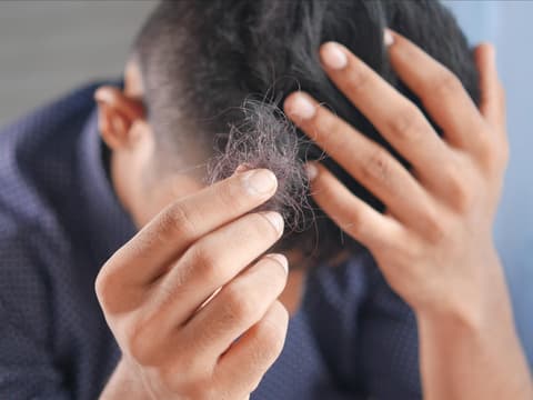 Mann hat Haarausfall