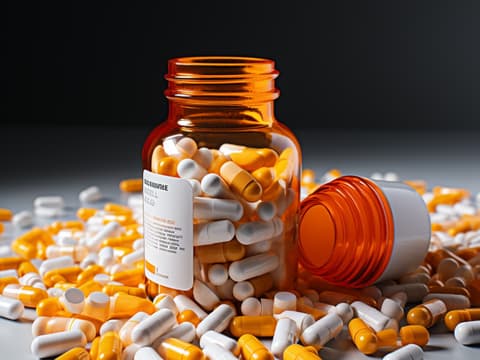 Medikamente und Pillenfläschen