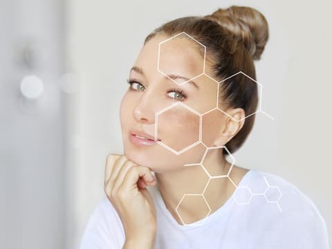 Frau mit Hautproblemen im Gesicht