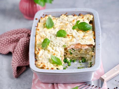 Spargel-Lasagne in Auflaufform