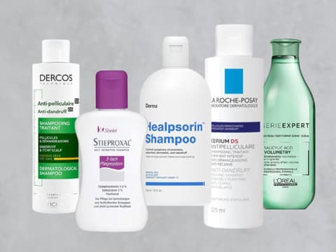 Verschiedene Shampoos mit Salicylsäure