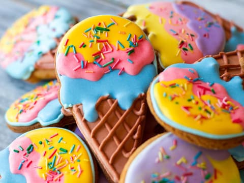 Kekse in Form von Eis