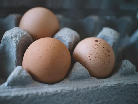 Eier in Pappkarton